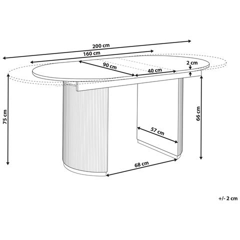 Tavolo Da Pranzo Estensibile Dulverton Bianco 160/200 Cm 90 Cm - Foto 6