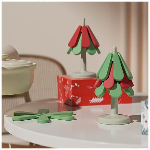 Sottopentola Pieghevole In Silicone Serie Natalizia - Porta Pentola Termoresistente E Sottopiatto Red+green - Foto 3