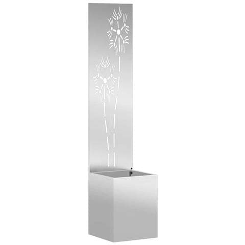 Vaso da Giardino con Pannello Decorativo Argento 32 x 140 cm - Foto 1