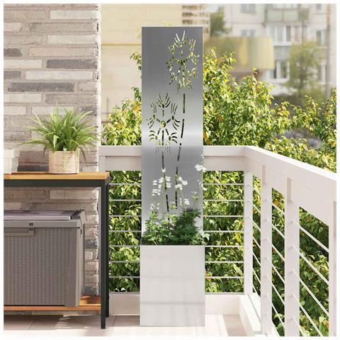 Vaso da Giardino con Pannello Decorativo Argento 32 x 140 cm - Foto 2