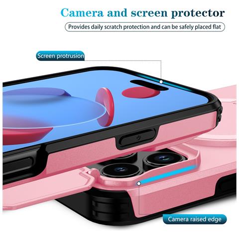 Custodia Magnetica A Libro 2-in-1 Compatibile Con Iphone 17 - Antiurto E Dissipazione Del Calore Pink - Foto 2