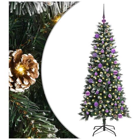 Albero di Natale artificiale con 150 LED Verde 150 cm - Foto 1