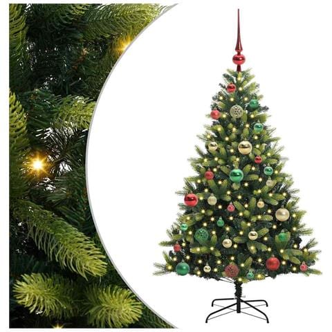 Albero di Natale Artificiale Pieghevole 150 LED Verde 120 cm - Foto 1