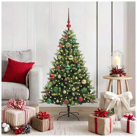 Albero di Natale Artificiale Pieghevole 150 LED Verde 120 cm - Foto 2