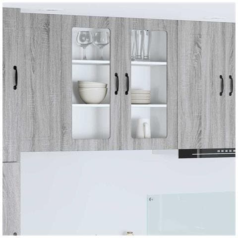 Pensile cucina Grigio Sonoma 80 x 31 x 80 cm Legno multistrato - Foto 2