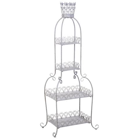 Espositore In Metallo Con 4 Ripiani Cm Grigio 73,03x48,9x188,6h - Foto 1