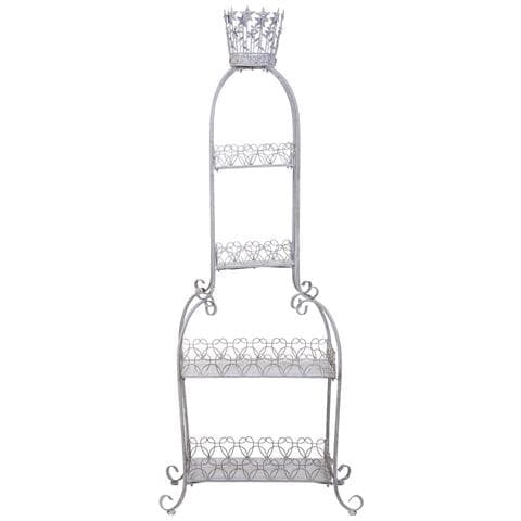 Espositore In Metallo Con 4 Ripiani Cm Grigio 73,03x48,9x188,6h - Foto 2