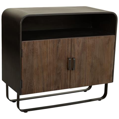 Credenza In Legno E Metallo Nero 90x44x80,5h Cm - Foto 1