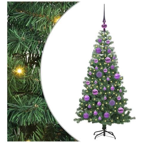 Albero di Natale con 150 LED con supporto Verde 120 cm PVC - Foto 1