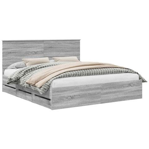 Struttura del letto con cassetto Grigio Sonoma 180 x 200 cm - Foto 1