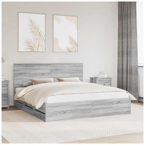 Struttura del letto con cassetto Grigio Sonoma 180 x 200 cm - Foto 2