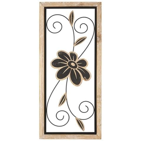 Decorazione In Metallo 3d Fiori 47-marrone-metallo-26x2,5x60 Cm - Foto 1