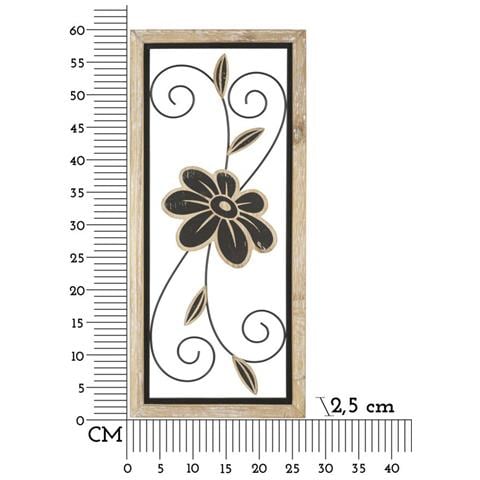 Decorazione In Metallo 3d Fiori 47-marrone-metallo-26x2,5x60 Cm - Foto 6