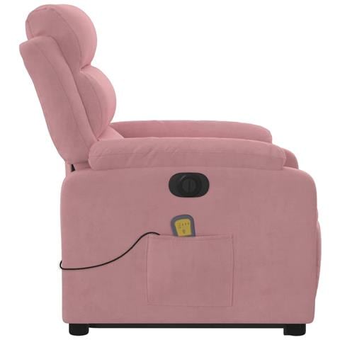 Poltrona Alzapersona Massaggi Elettrica Reclinante Rosa Velluto - Foto 9