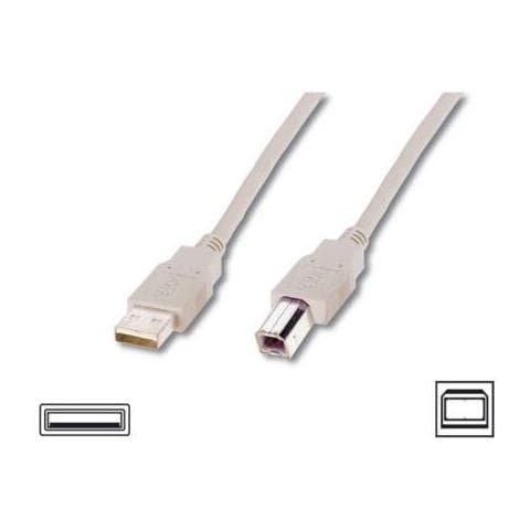 Cavo Usb 2.0 Connettori A-B, Lunghezza Mt. 1,80 Colore Grigio Chiaro - Foto 1
