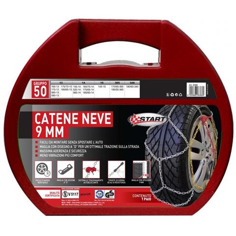 Catene da neve 2 pezzi omologate per auto con cerchio da 9 mm - Foto 2