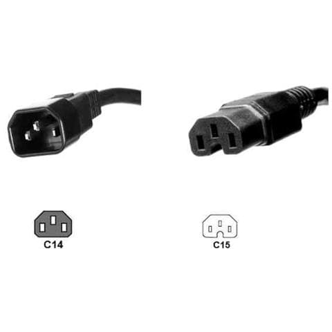 Cavo Alimentazione Connettori C14 Maschio C15 Femmina Mt 1,80 - Foto 1