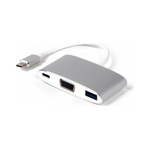 Cavo Adattatore Multiporta USB Type-C / VGA / USB 3.0 Colore Grigio - Foto 1