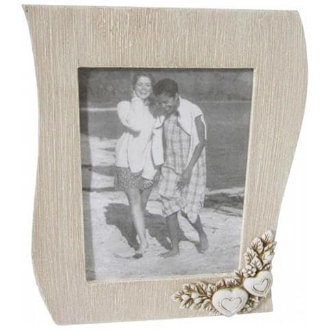 Portafoto Shabby Chic Onda Tortora 12 X 17 Per Interno Camera Cameretta Salotto Ingresso Cucina Mensola Cornice - Foto 1