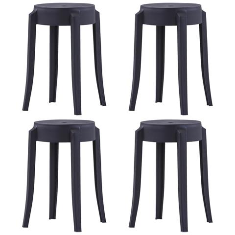 Sgabelli Impilabili 4 Pz Neri In Plastica - Foto 1