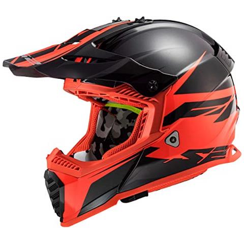LS2 - Casco Motocross Mx437 Veloce Evo Rombo Misto, Nero Opaco / Rosso, L -  ePRICE