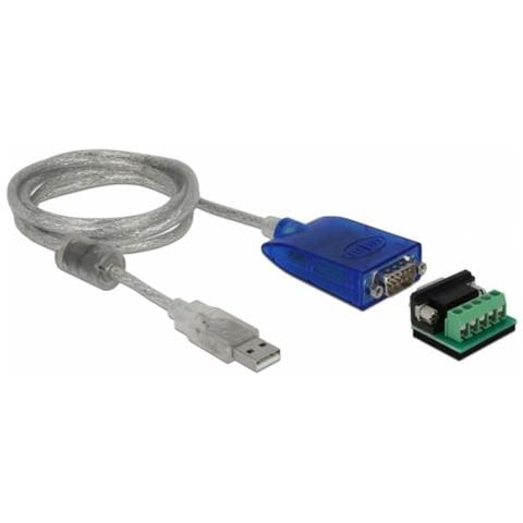 Adapter Usb Type-a To Serial Rs-422/485 Db9 With Surge Protection 600 W And Extended Temperature Range - Serieller Adapter - Usb2.0 - Rs-422/485 - Blau (64055) - Foto 1