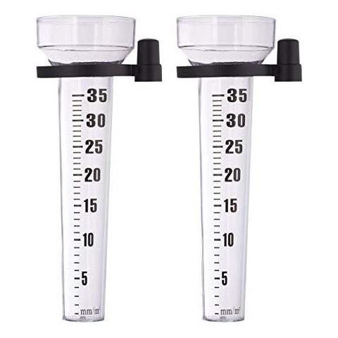 Pluviometro Trasparente Set Di 2 Con Supporto Giardino Precipitazioni Misuratore Grande Gage 35 Mm M Plastica 2er Pack - Foto 1
