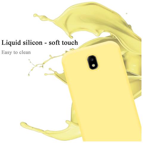 Custodia Compatibile Con Samsung Galaxy J7 2017 / J7 Pro In Liquid Giallo - Coperchio Protettivo In Silicone Tpu Flessibile - Foto 2