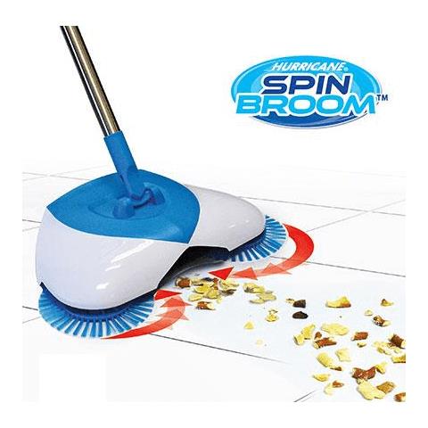 Scopa Rotante - - Hurricane Spin Broom™ - Blu E Bianco - Adulto - Leggera E Senza Fili - Foto 2