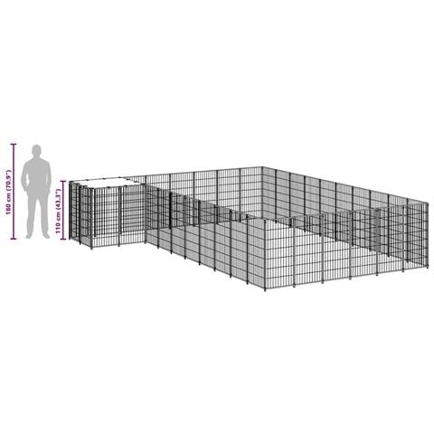 Gabbia Per Cani Nera 19,36 M In Acciaio - Foto 2