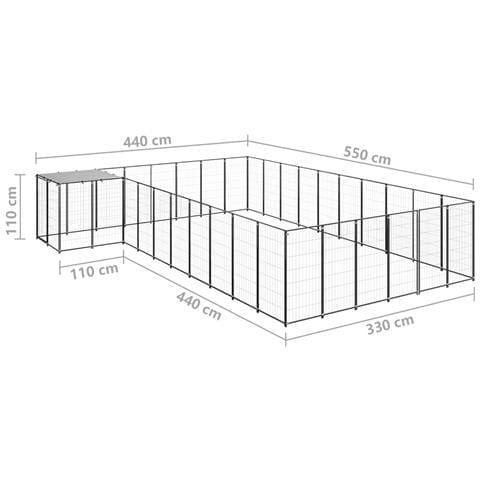 Gabbia Per Cani Nera 19,36 M In Acciaio - Foto 8