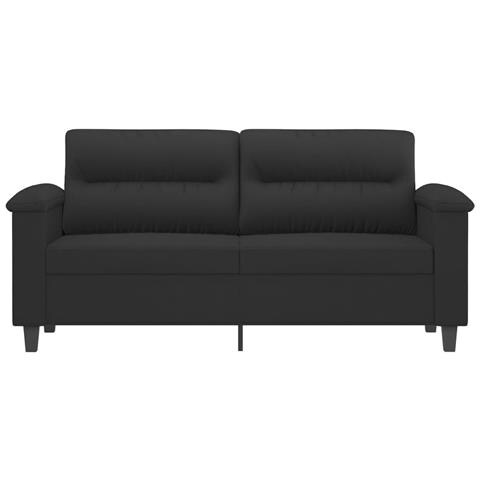 Divano A 2 Posti Nero 140 Cm In Tessuto Microfibra - Foto 3