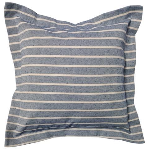 Federa Per Cuscino Arredo Casa Chiusura Zip Fodera Tinto Filo Rigate Sv 50x50 Blu - Foto 1