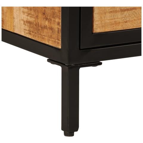 Comodino 40x30x52,5 Cm In Legno Massello Di Mango Grezzo - Foto 2