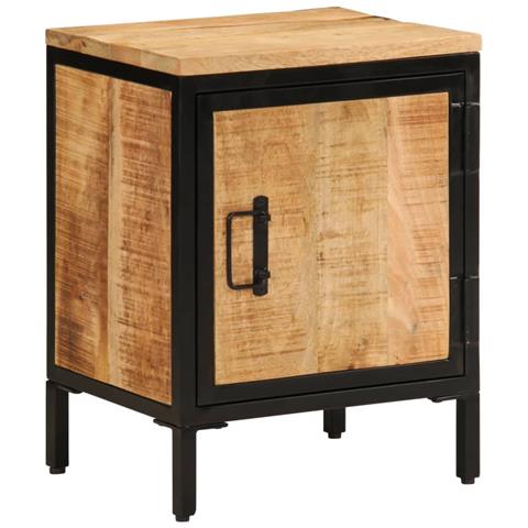 Comodino 40x30x52,5 Cm In Legno Massello Di Mango Grezzo - Foto 1