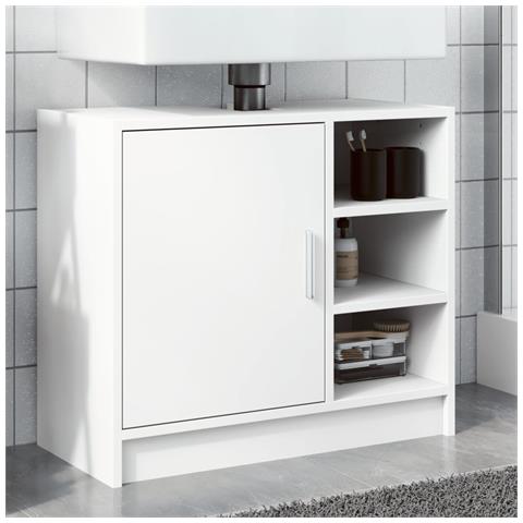 Mobile Lavabo Bianco 63x29x55 Cm In Truciolato - Foto 1
