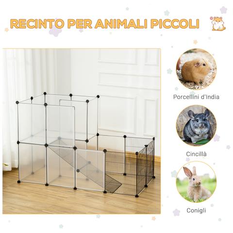 Recinto Modulare Per Conigli E Animali Di Piccole Dimensioni, 27 Pannelli Acciaio E Resina - Foto 2