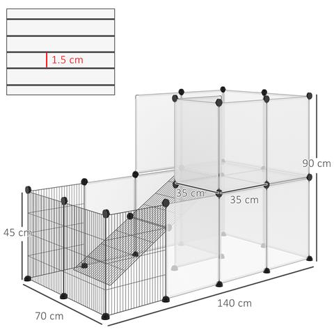 Recinto Modulare Per Conigli E Animali Di Piccole Dimensioni, 27 Pannelli Acciaio E Resina - Foto 6