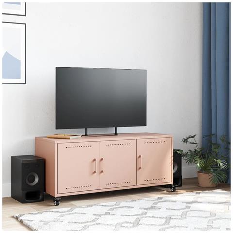 Mobile TV Rosa 100,5x39x43,5 cm in Acciaio - Foto 10