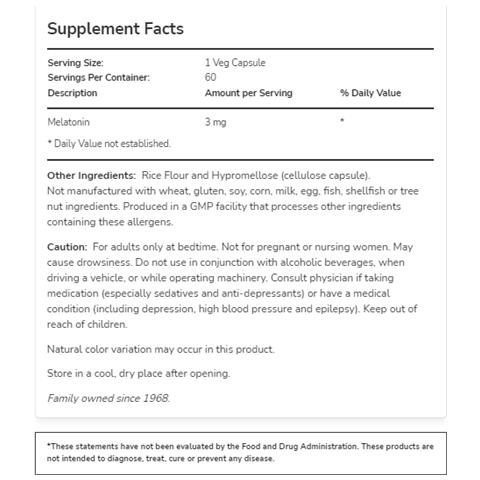 Melatonina 3 Mg Healthy Sleep 180 Capsule Vegetali Now Foods - Foto 2