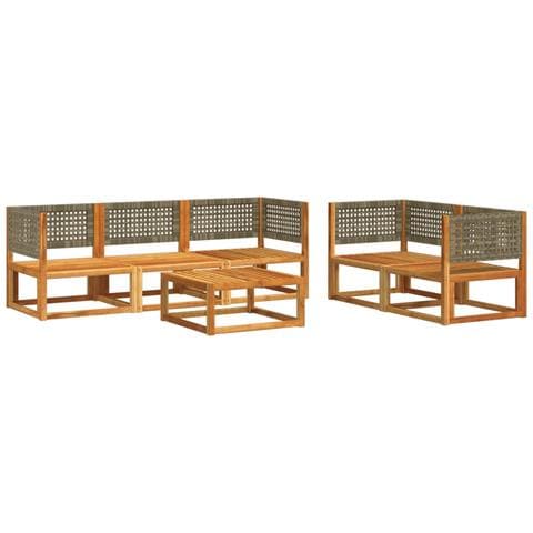 Set Divano Da Giardino 6 Pz Con Cuscini In Massello Di Acacia - Foto 3