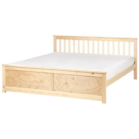 Letto Legno Di Pino Olendon 180 X 200 Cm Marrone Chiaro - Foto 2