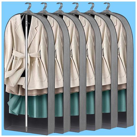 Borsa Per Indumenti Traspirante, Copertura Antipolvere Per Vestiti Per Armadio Grey L - Foto 2