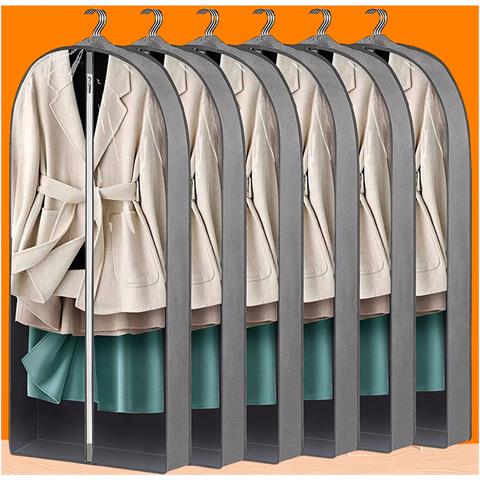 Borsa Per Indumenti Traspirante, Copertura Antipolvere Per Vestiti Per Armadio Grey L - Foto 3