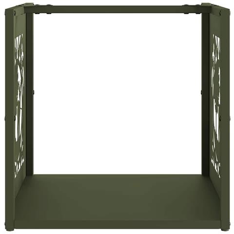 Rastrelliera per Legna da Ardere Verde Oliva 40x40x40 cm - Foto 10