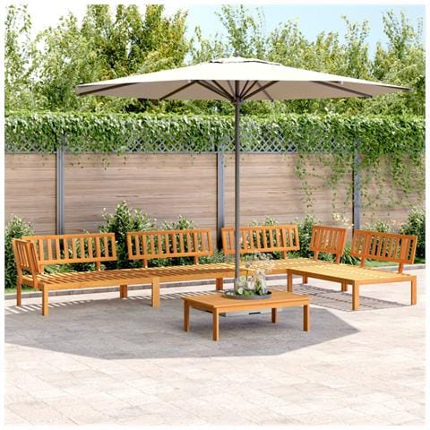 Set Divano Pallet Da Giardino 5 Pz In Legno Massello Di Acacia - Foto 1