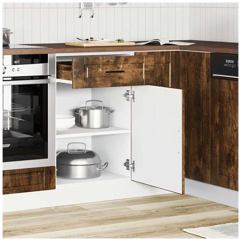 Base Da Cucina Porto Rovere Fumo In Legno Multistrato - Foto 3