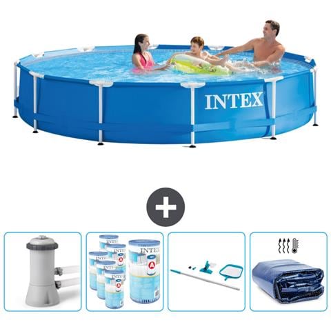 Piscina Fuori Terra - In Giro - 366x366x76 Cm - Blu - Include Accessori Coordinati Cb93 - Foto 1