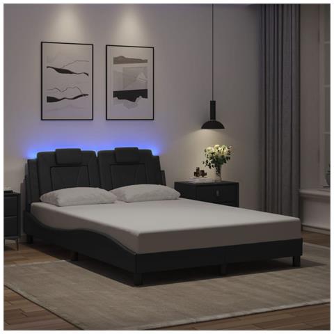 Lusso Casadino - Giroletto Viana Con Led Senza Materasso Nero 120x200 Cm - Foto 8