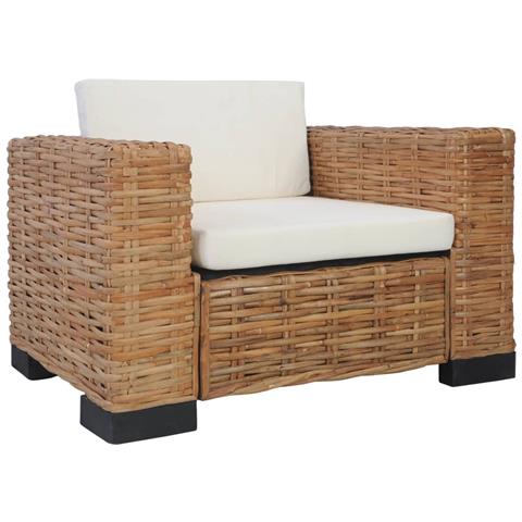 Poltrona Con Cuscini In Rattan Naturale - Foto 2